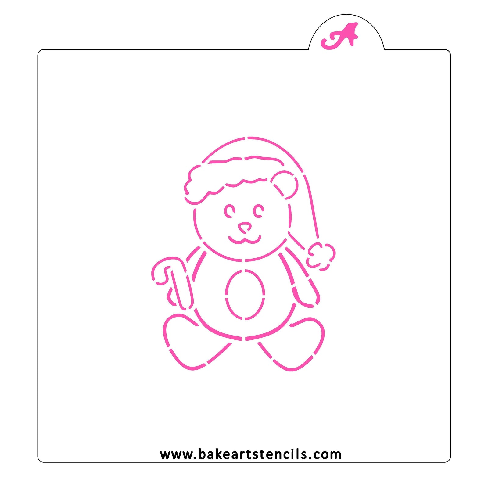 Santa Bear PYO Stencil bakeartstencil