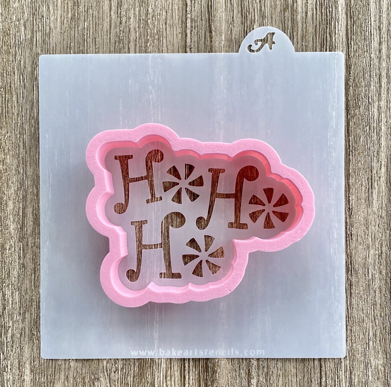 Santa Cheer Cookie Stencil with Cutter bakeartstencil