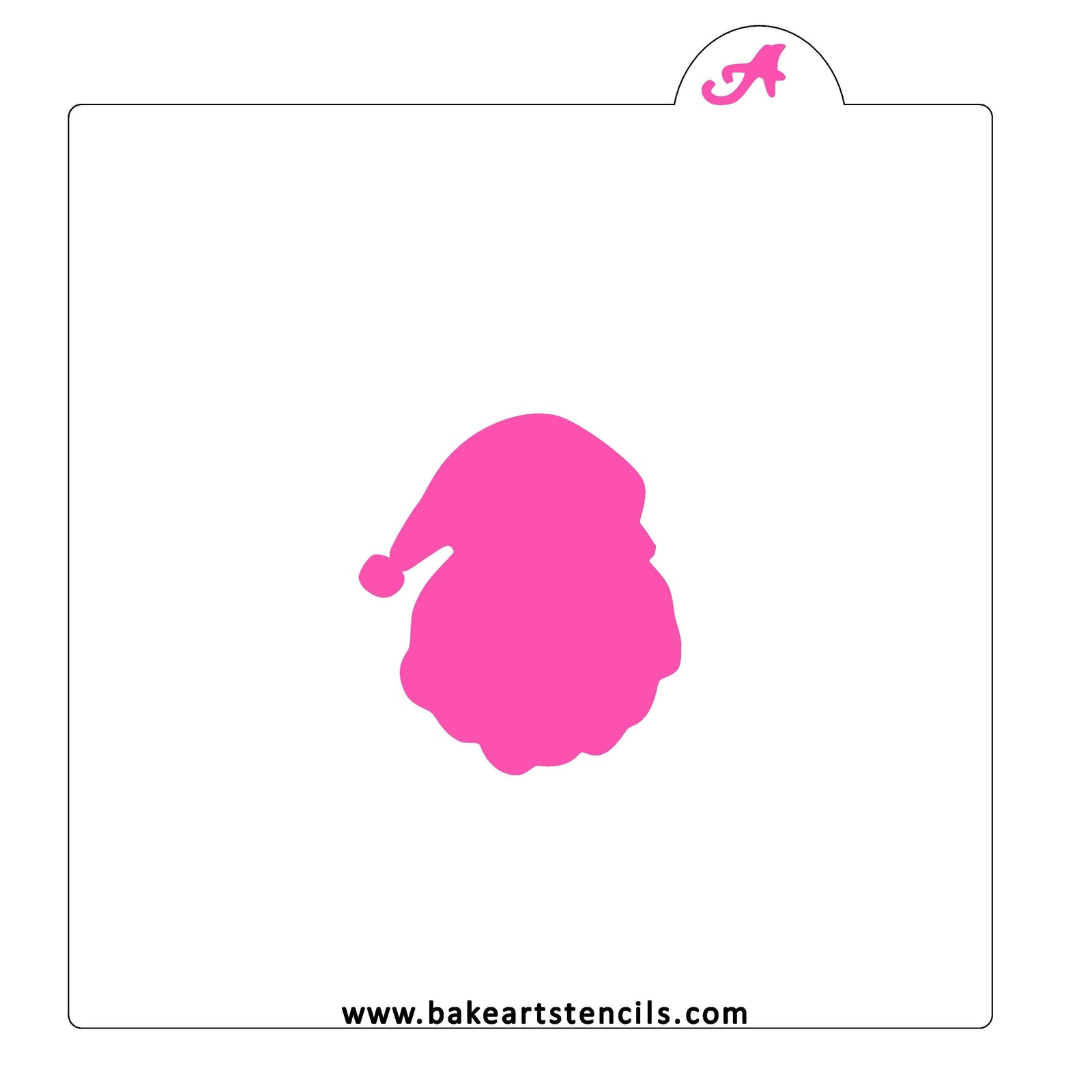 Santa Face Cookie Stencil bakeartstencil