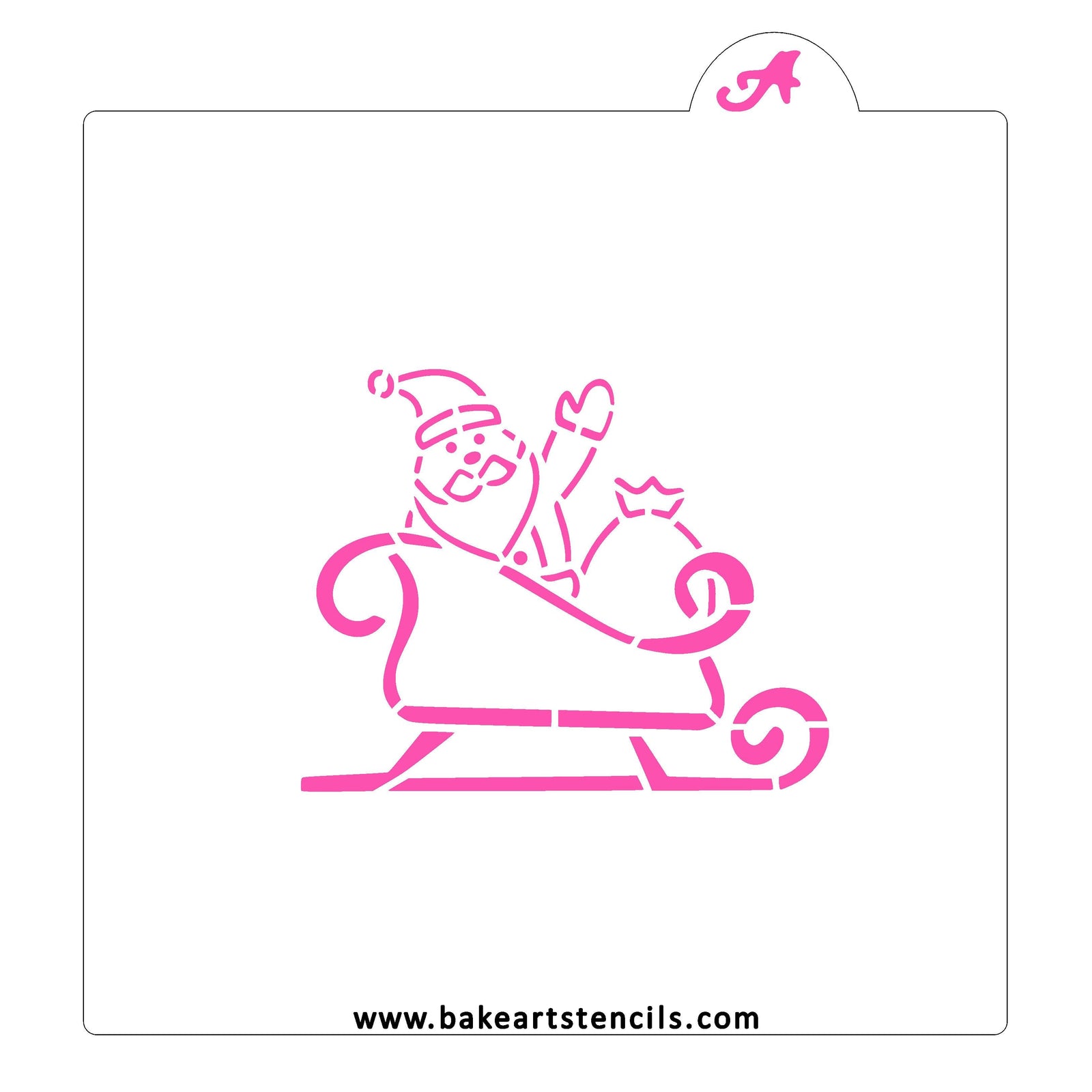 Santa Sleigh PYO Cookie Stencil, a sweet design for kids to decorate Christmas Cookies. 