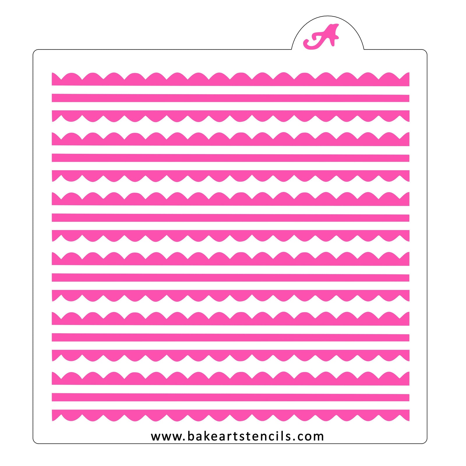 Scalloped Ribbons Pattern Stencil bakeartstencil
