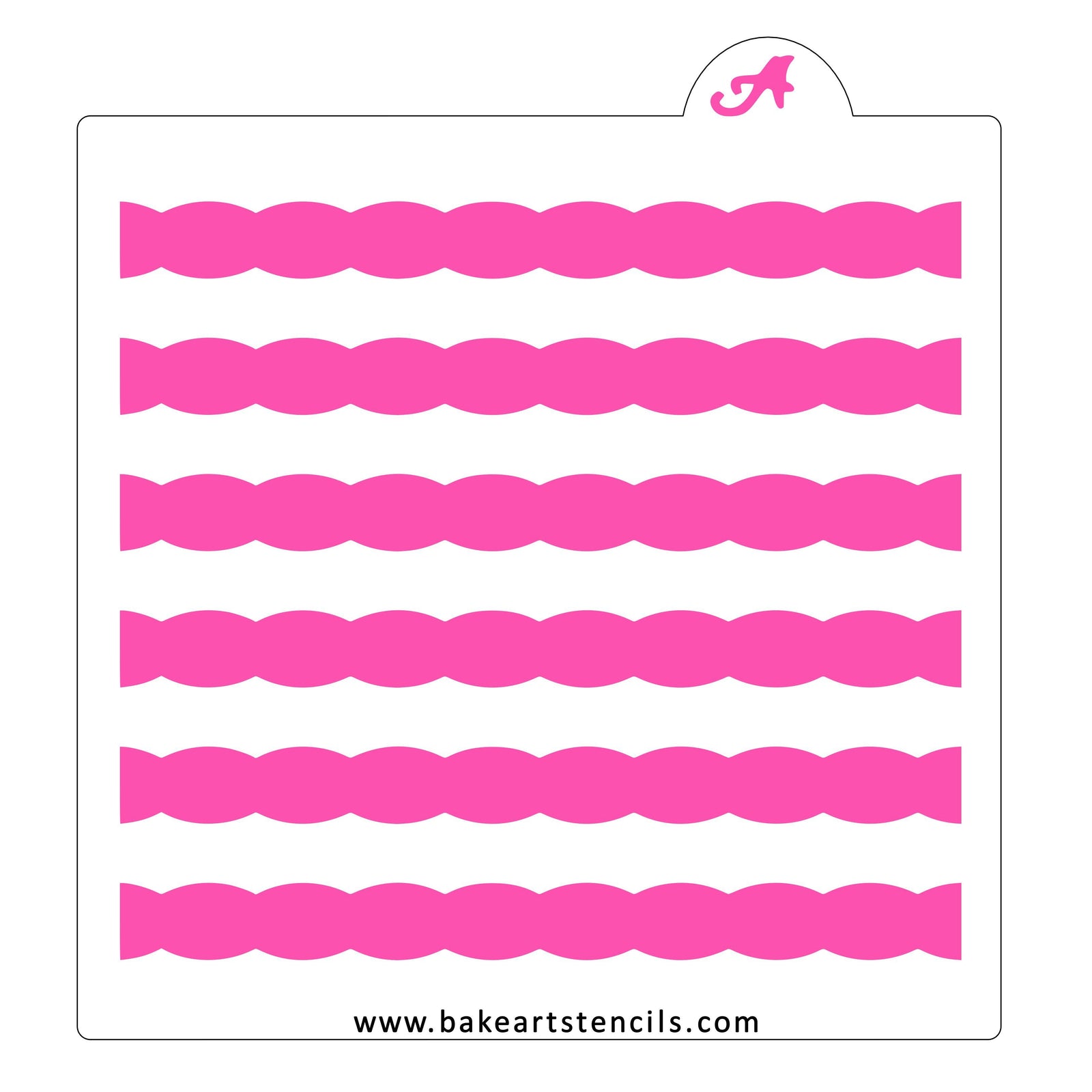 Scalloped Stripes Stencil bakeartstencil