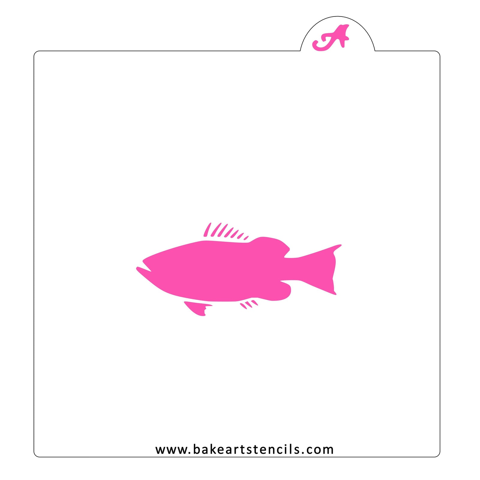 Sea Bass Fish Cookie Stencil bakeartstencil