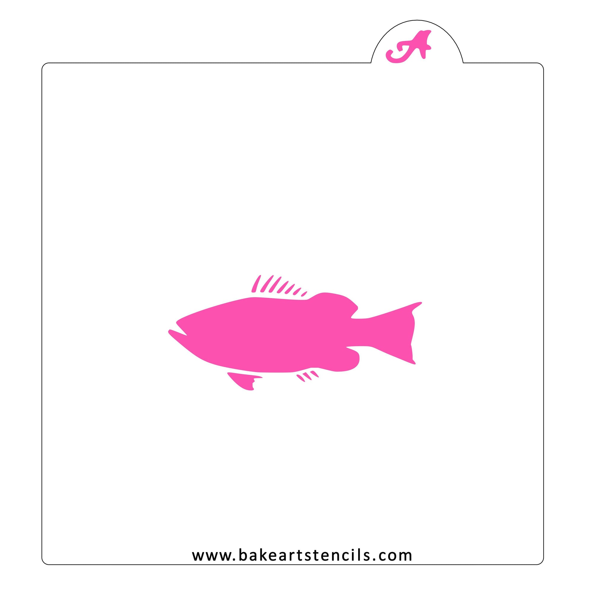 Sea Bass Fish Cookie Stencil bakeartstencil