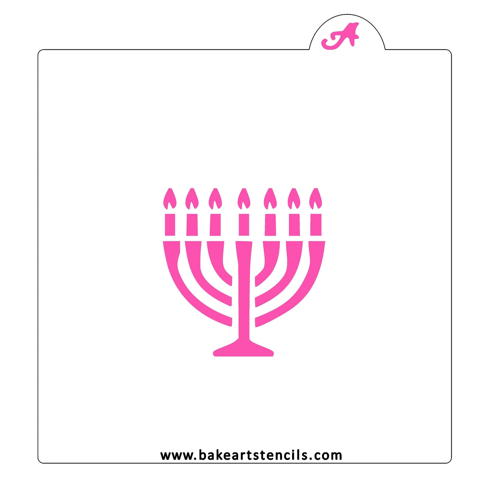 Seven Branch Menorah Cookie Stencil bakeartstencil