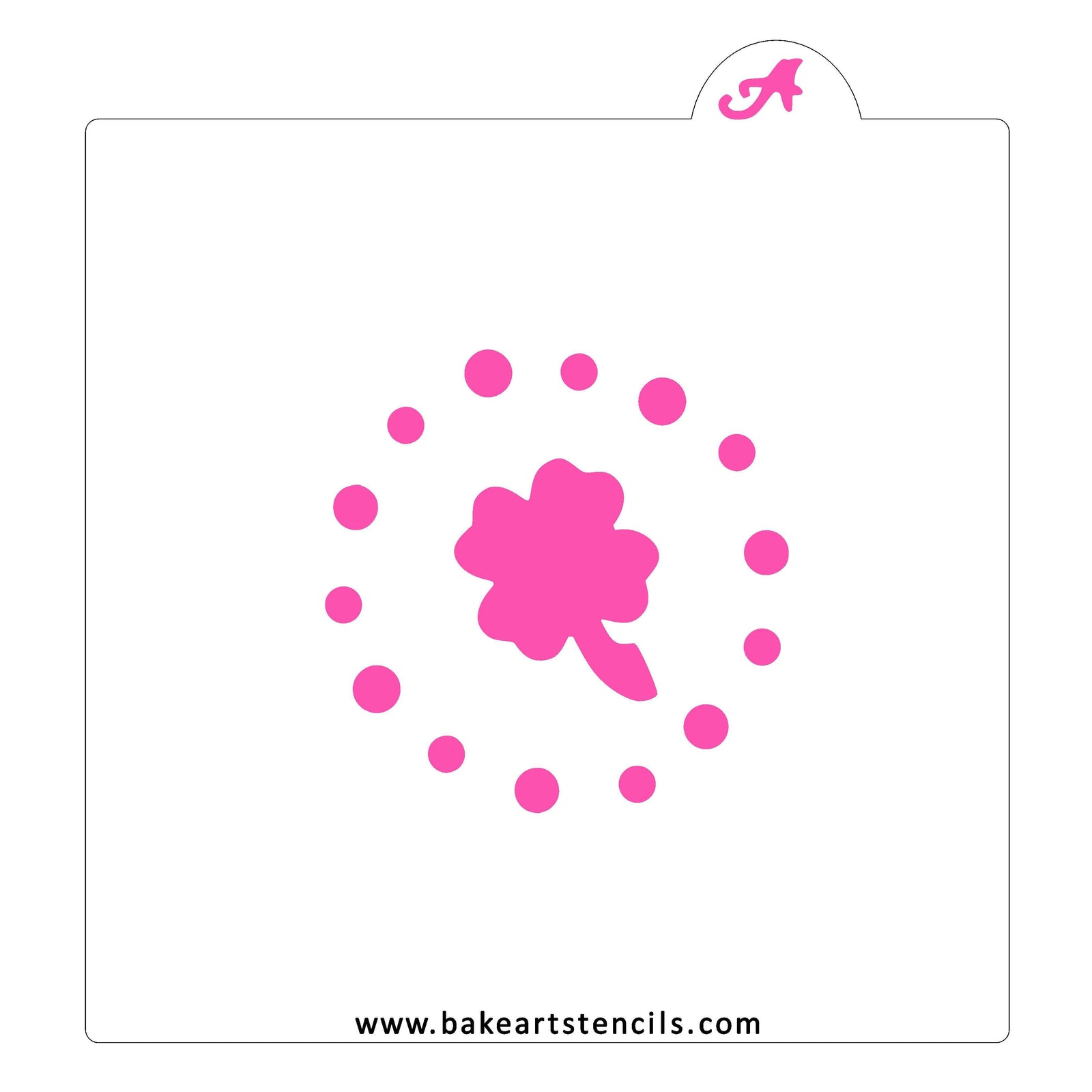 Shamrock and Dots Cookie Stencil bakeartstencil