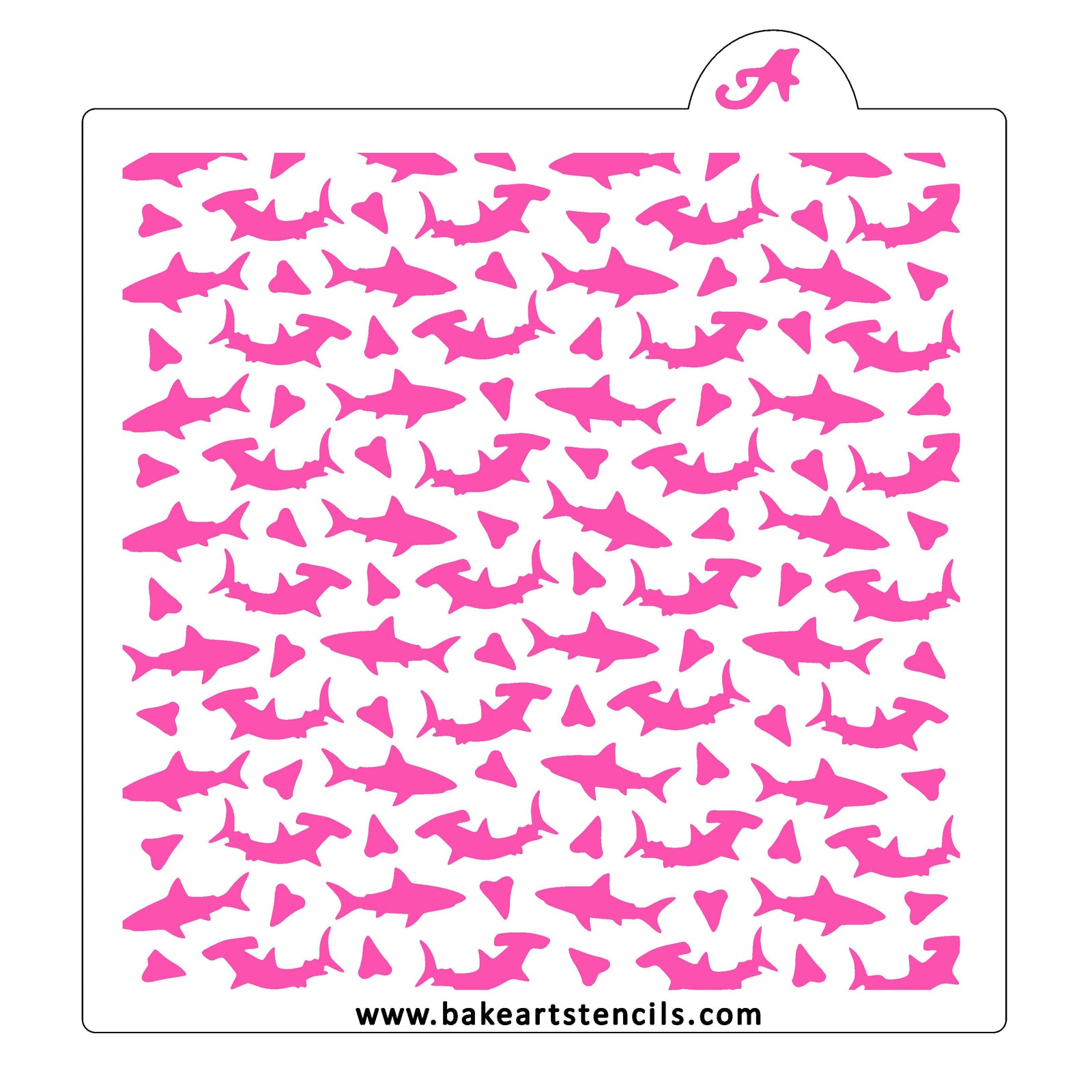 Shark Bait Pattern Cookie Stencil bakeartstencil
