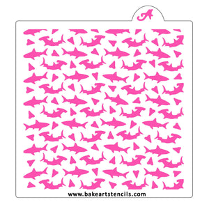 Shark Bait Pattern Cookie Stencil bakeartstencil