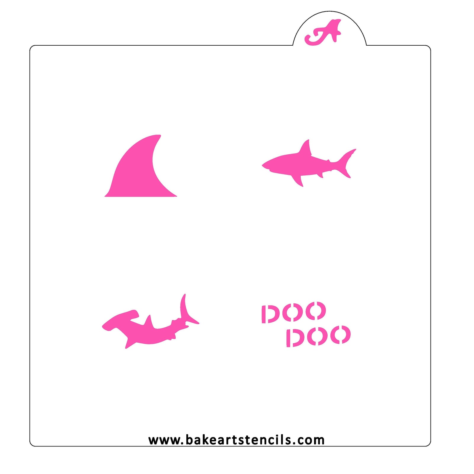 Sharks Themed Oreo Stencil bakeartstencil