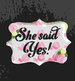 She said Yes Cookie Stencil bakeartstencil