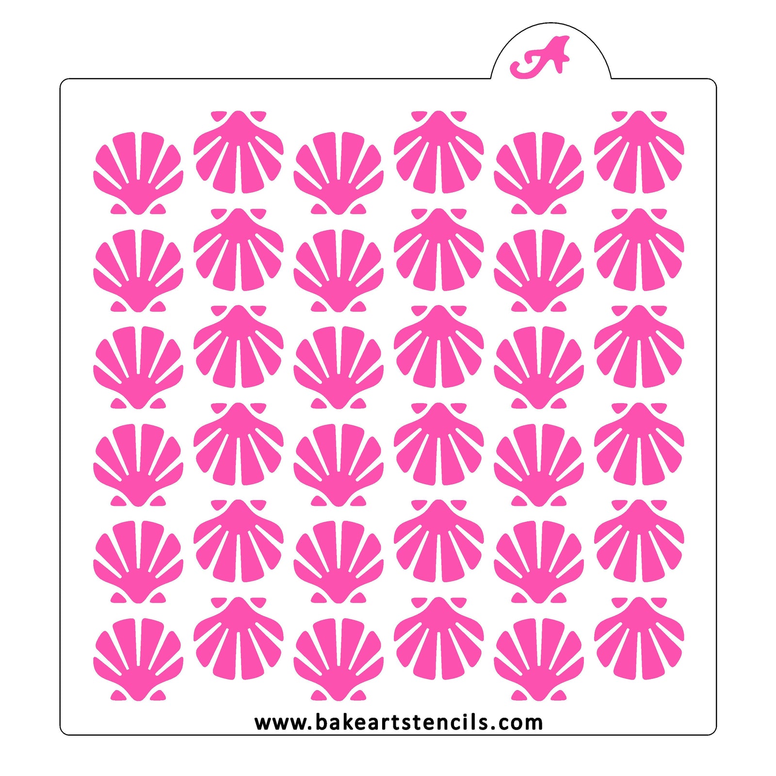 Shells Pattern Cookie Stencil bakeartstencil