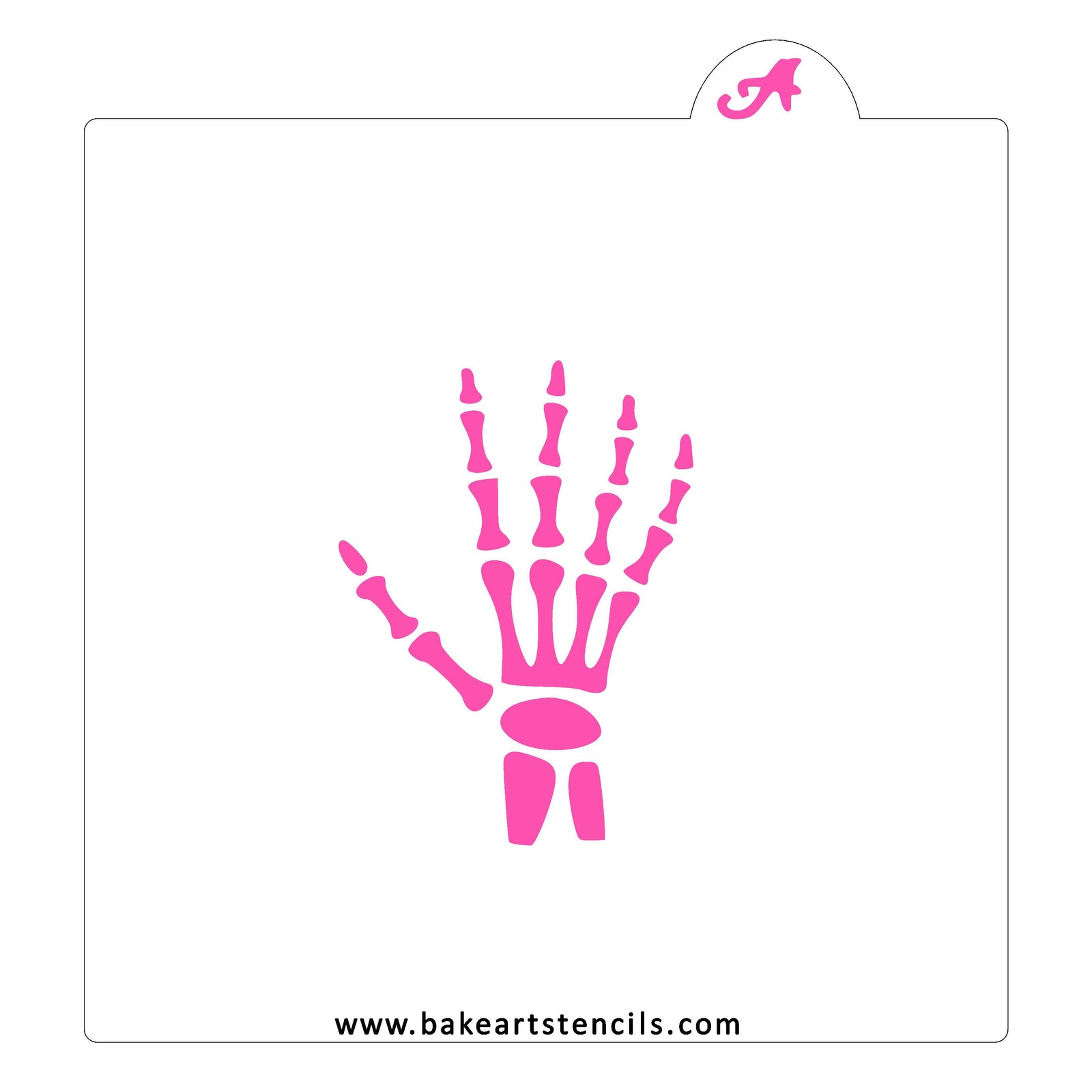 Skeleton Hand Cookie Stencil bakeartstencil