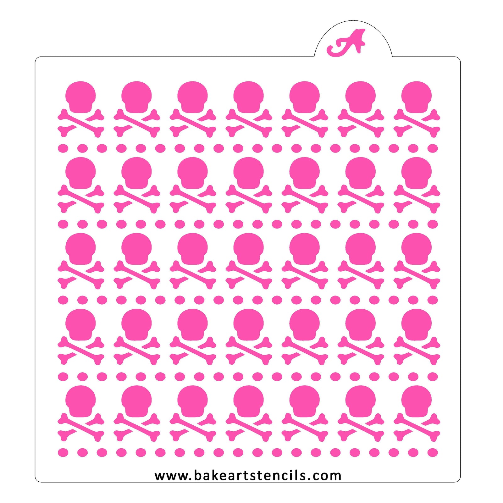 Skulls and Crossbones Pattern Stencil bakeartstencil