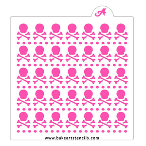 Skulls and Crossbones Pattern Stencil bakeartstencil