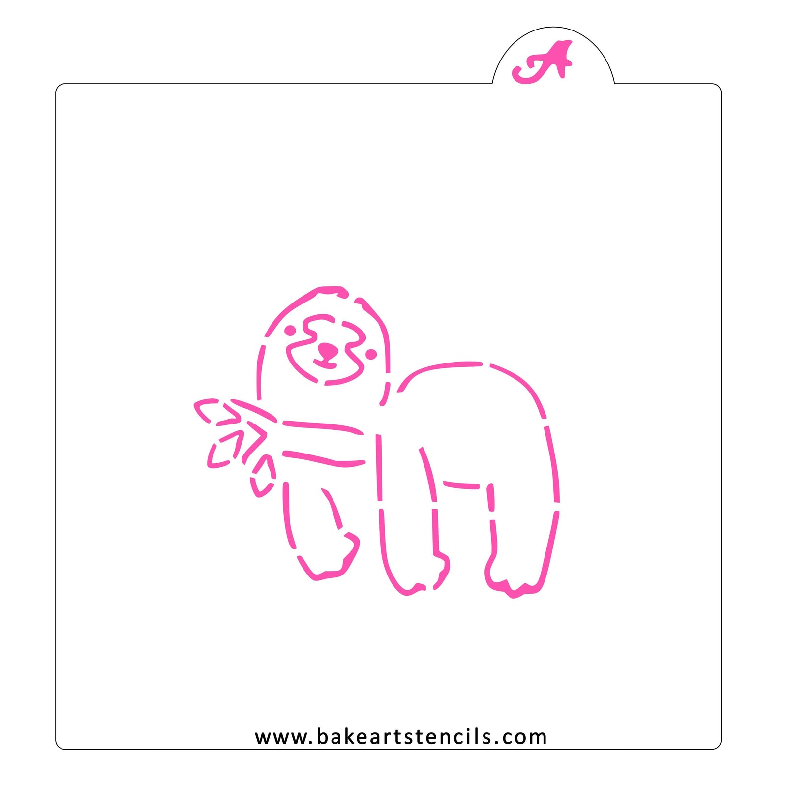 Sleepy Sloth PYO Cookie  Stencil bakeartstencil