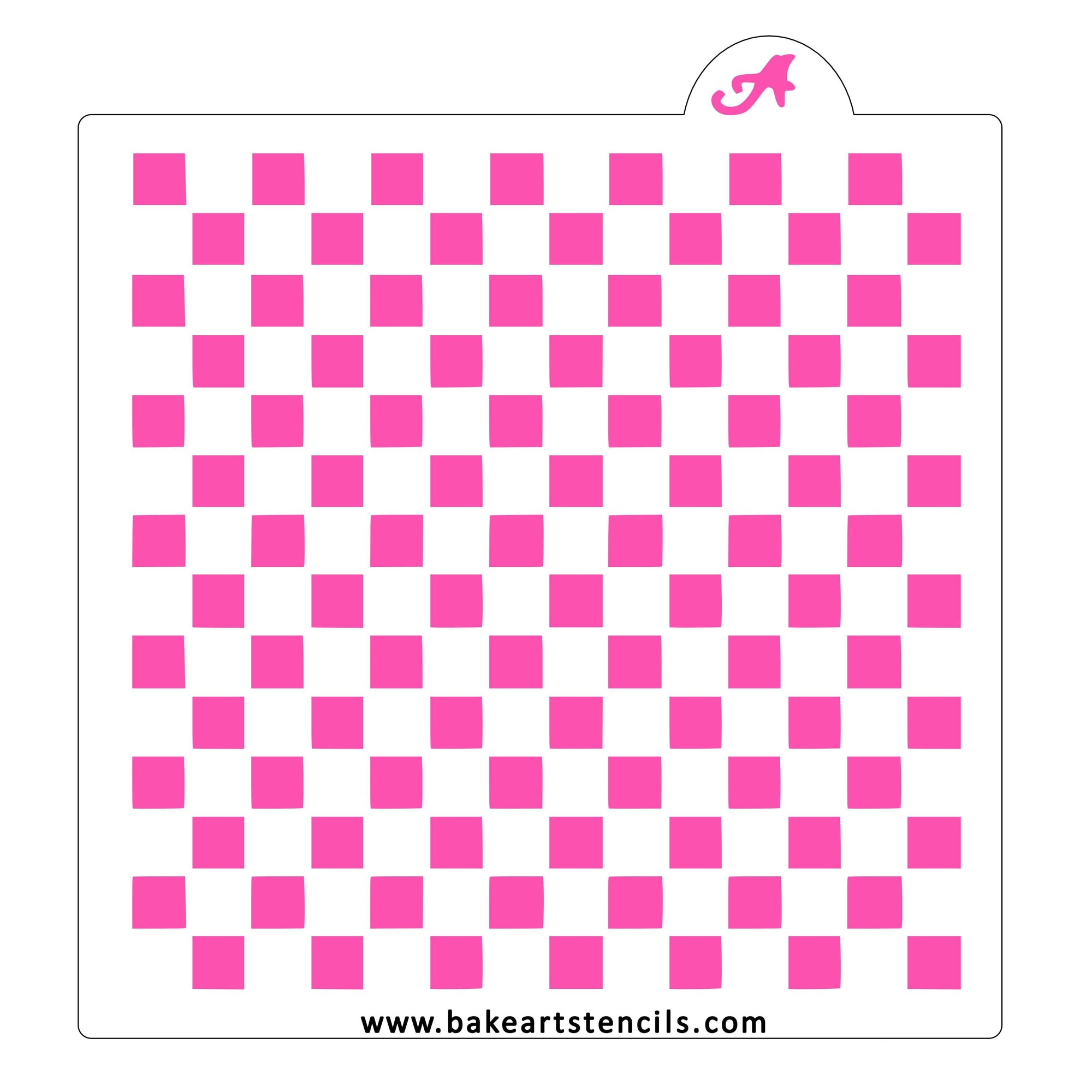 Small Checkerboard Pattern Stencil bakeartstencils