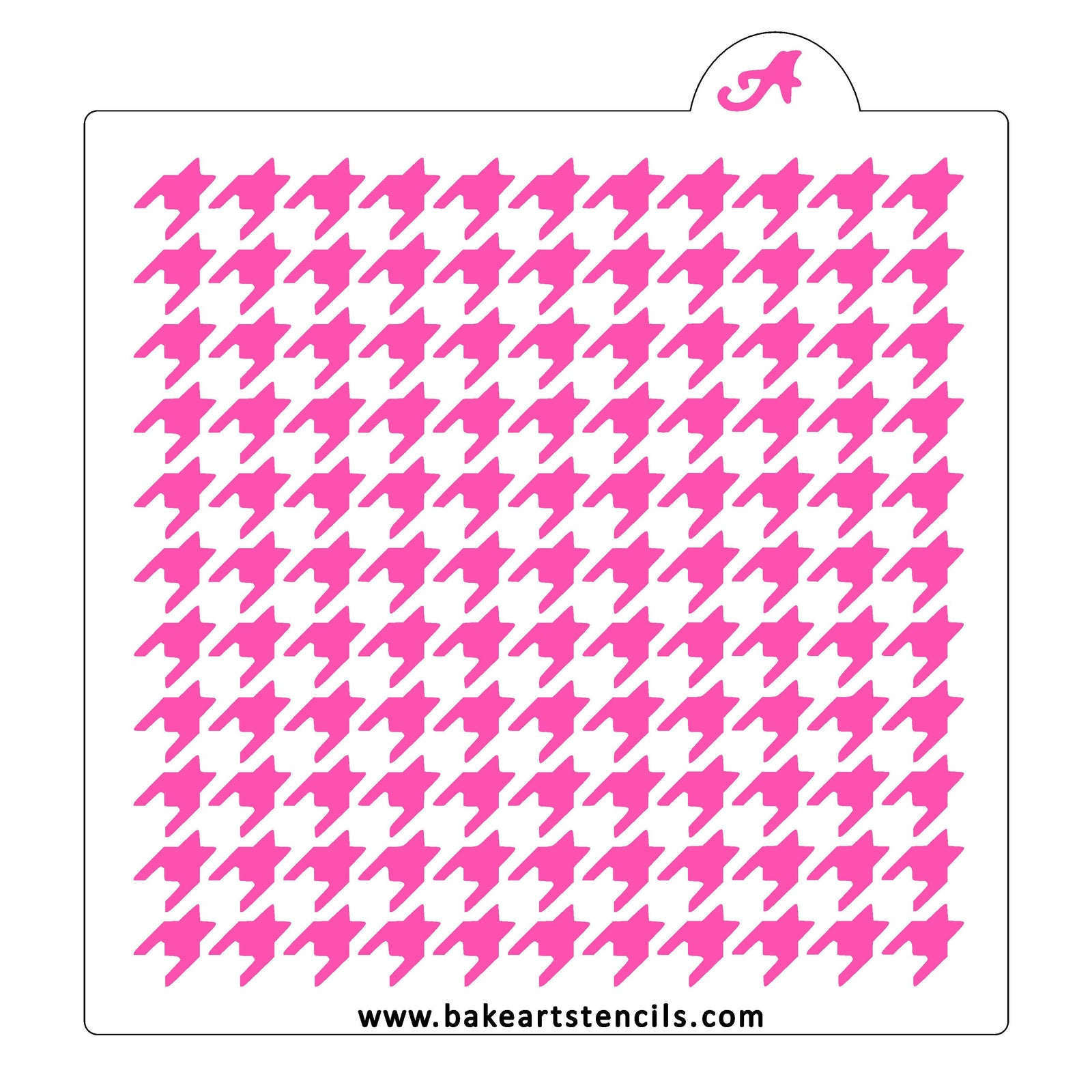Small Houndstooth Pattern Stencil bakeartstencil