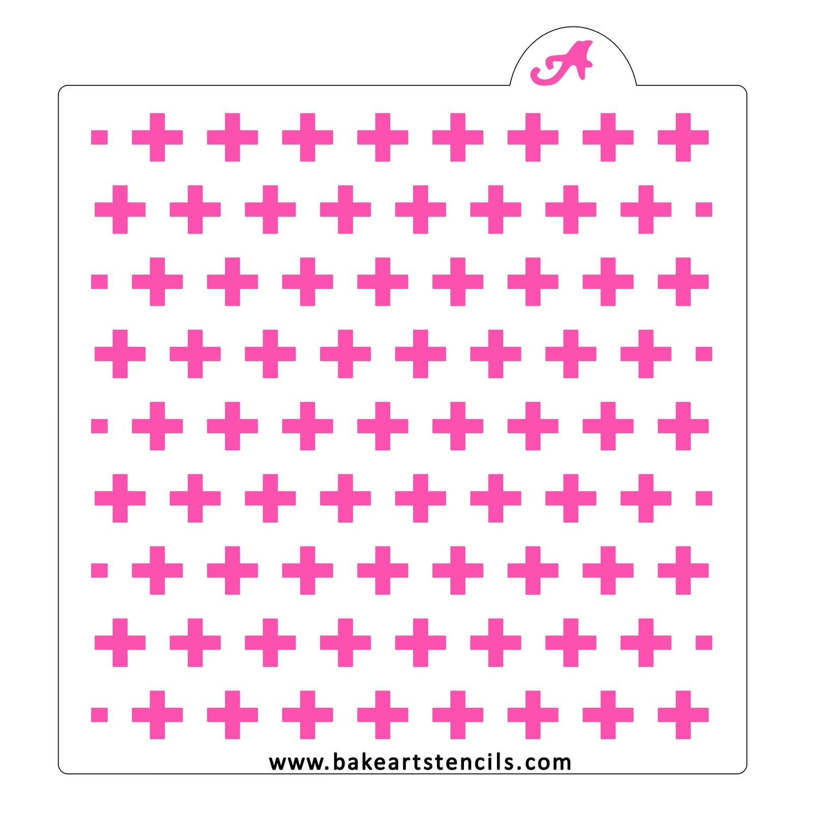 Small Plus Pattern Stencil bakeartstencil