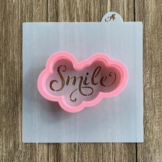 Smile Cookie Stencil with Cutter bakeartstencil