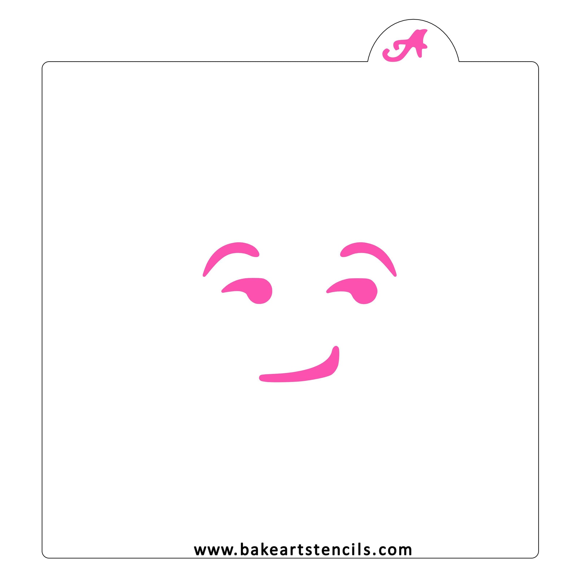 Smirking Emoji Cookie Stencil bakeartstencil