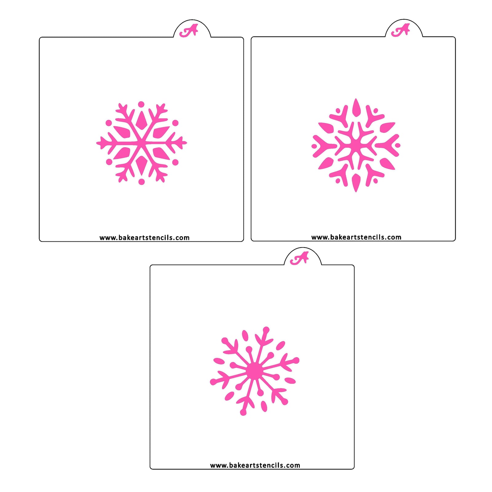 Snowflake Cookie Stencil Set bakeartstencil