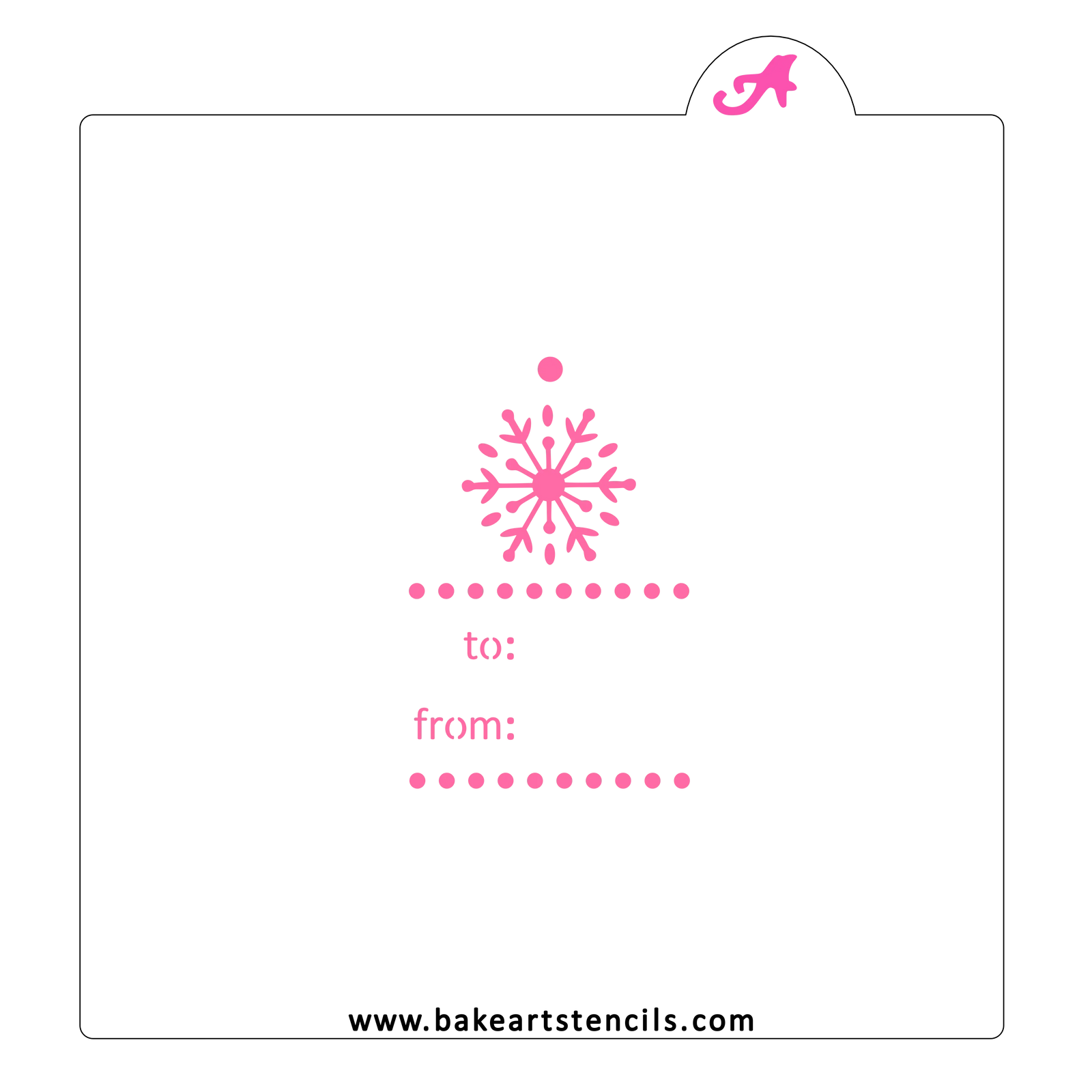 Snowflake Gift Tag Stencil bakeartstencil