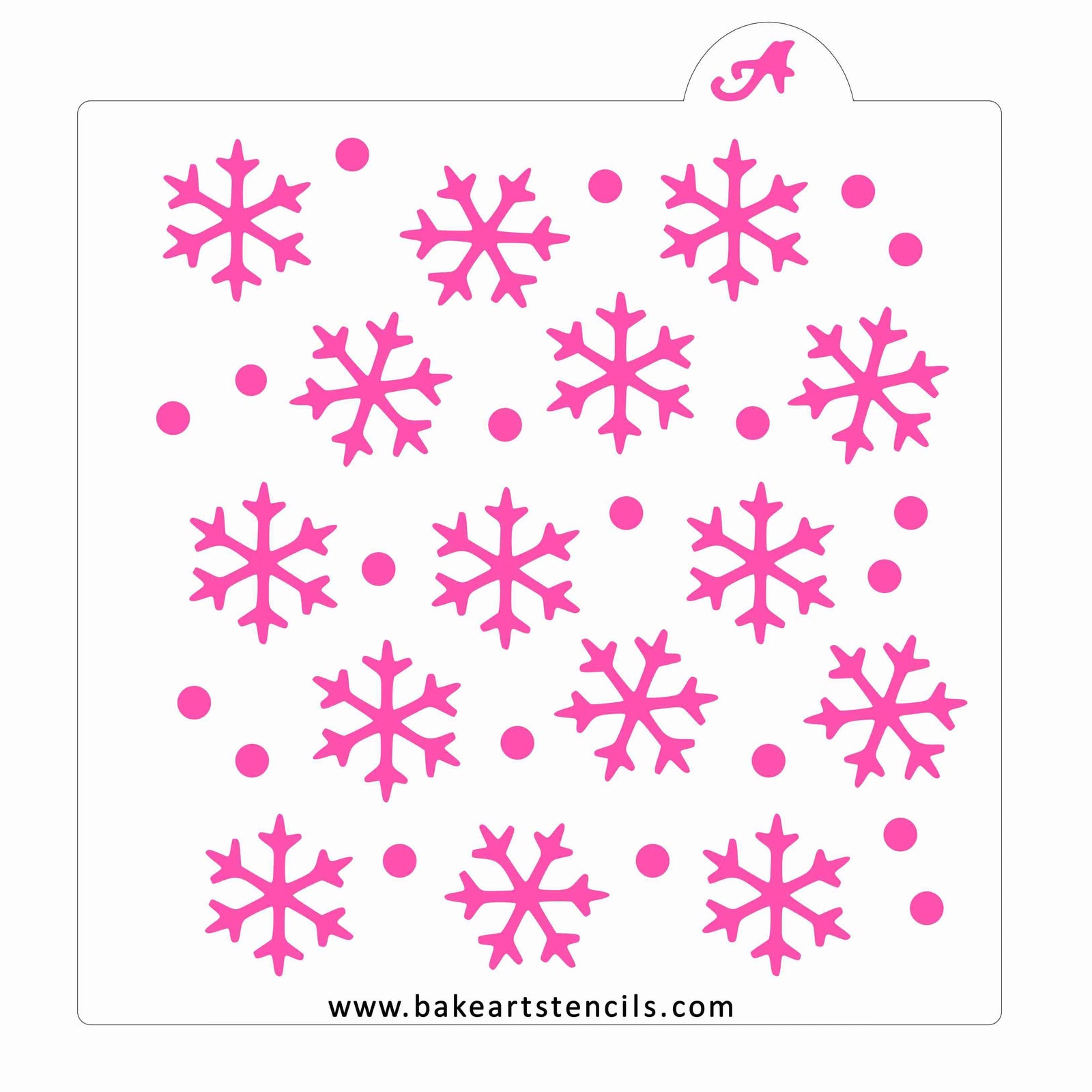 Snowflake Pattern Cookie Stencil bakeartstencil