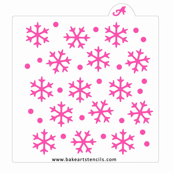 Snowflake Sprinkles Stencil - bakeartstencils