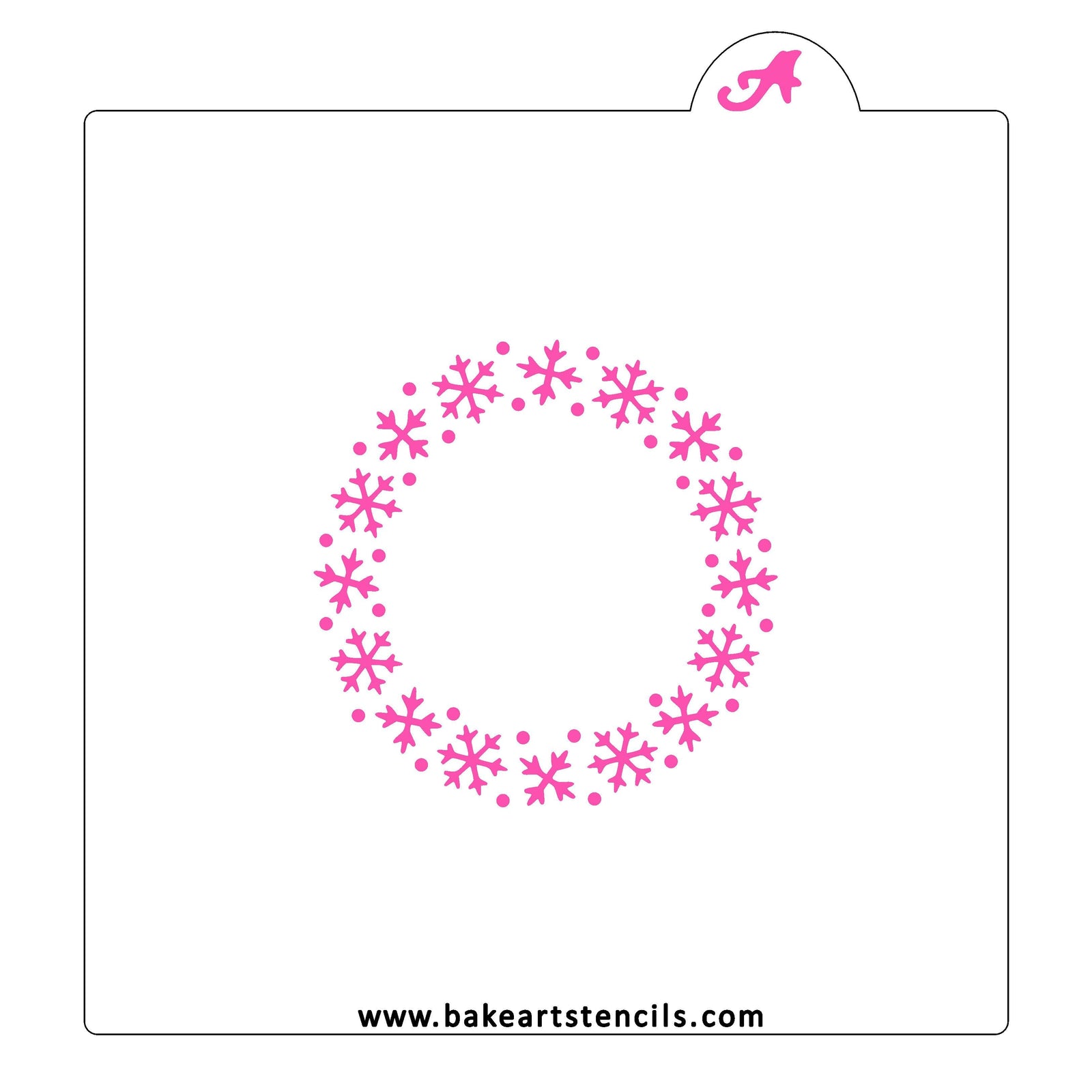 Snowflakes Border Cookie Stencil, available in 2 sizes for decorating Winter Cookies.  