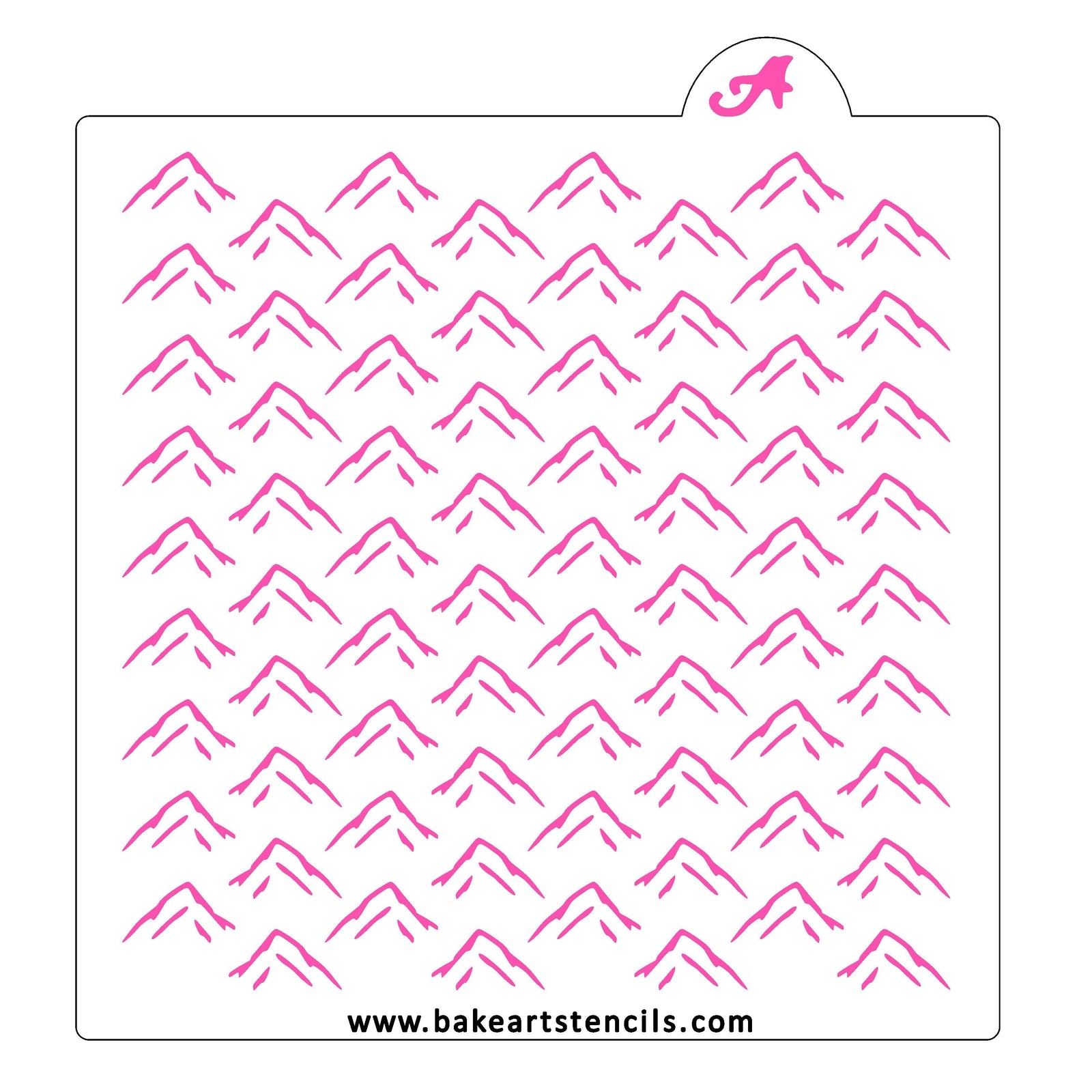 Snowy Mountains Pattern Stencil bakeartstencil