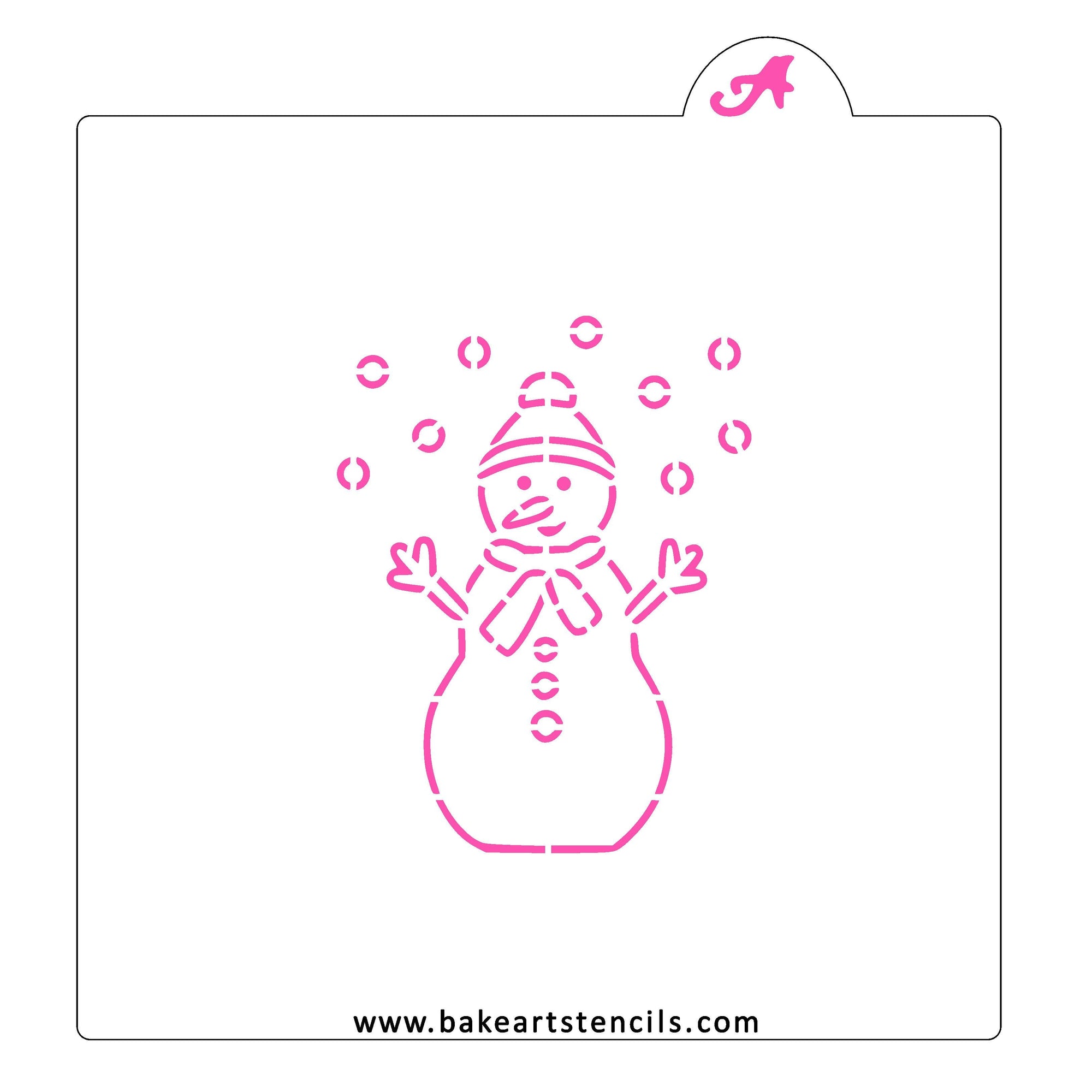 Snowy Snowman PYO Stencil bakeartstencil
