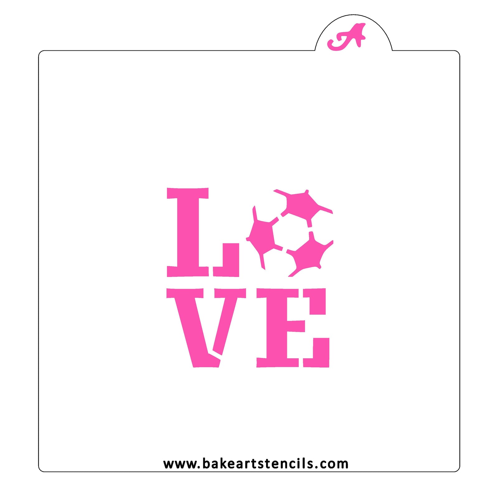 Soccer Love Cookie Stencil bakeartstencil