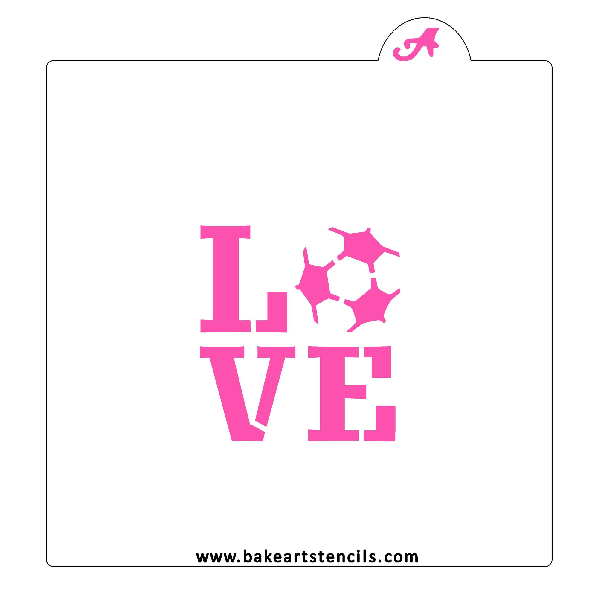 Soccer Love Cookie Stencil bakeartstencil