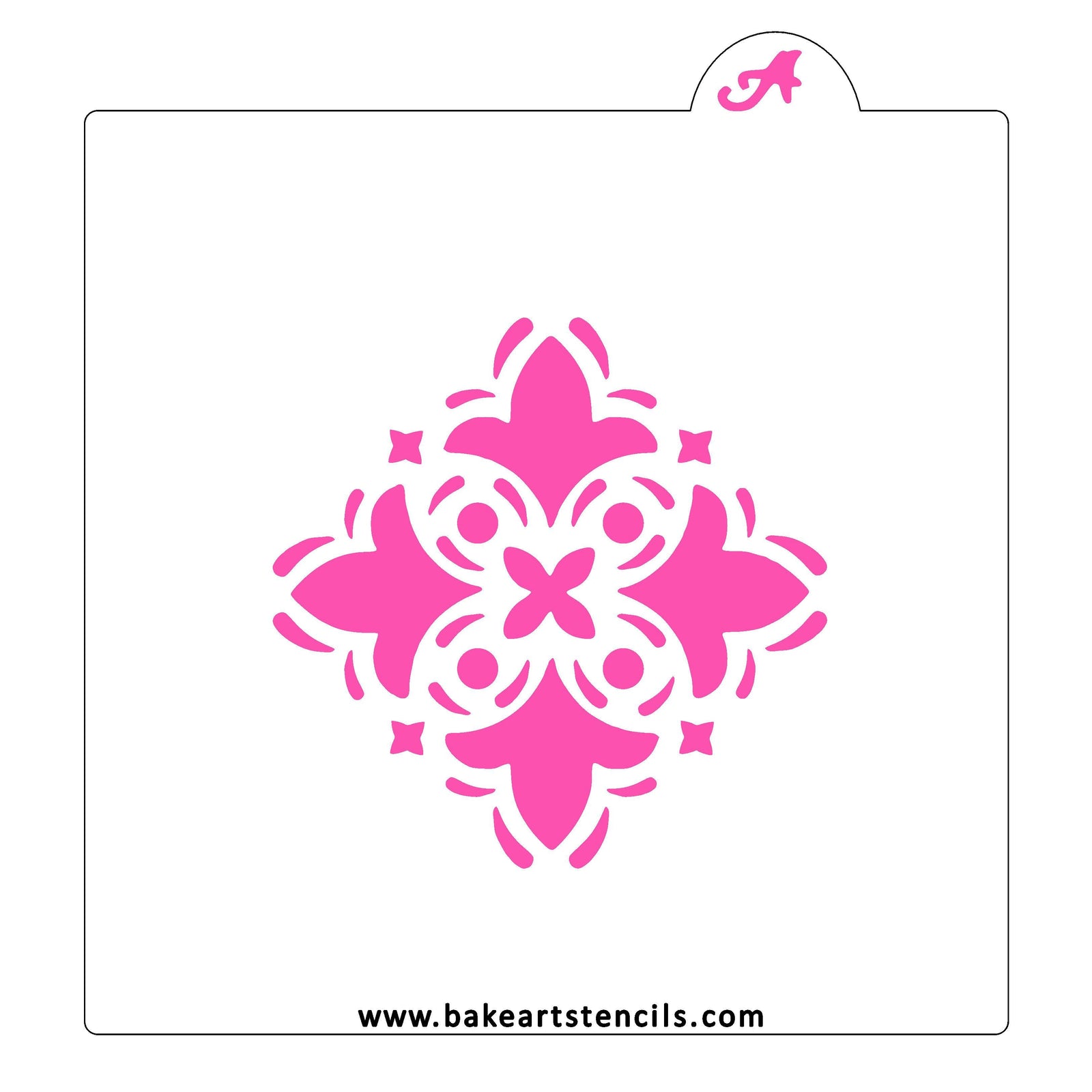 Spanish Tile Cookie Stencil, a pretty design for decorating sugar cookies.