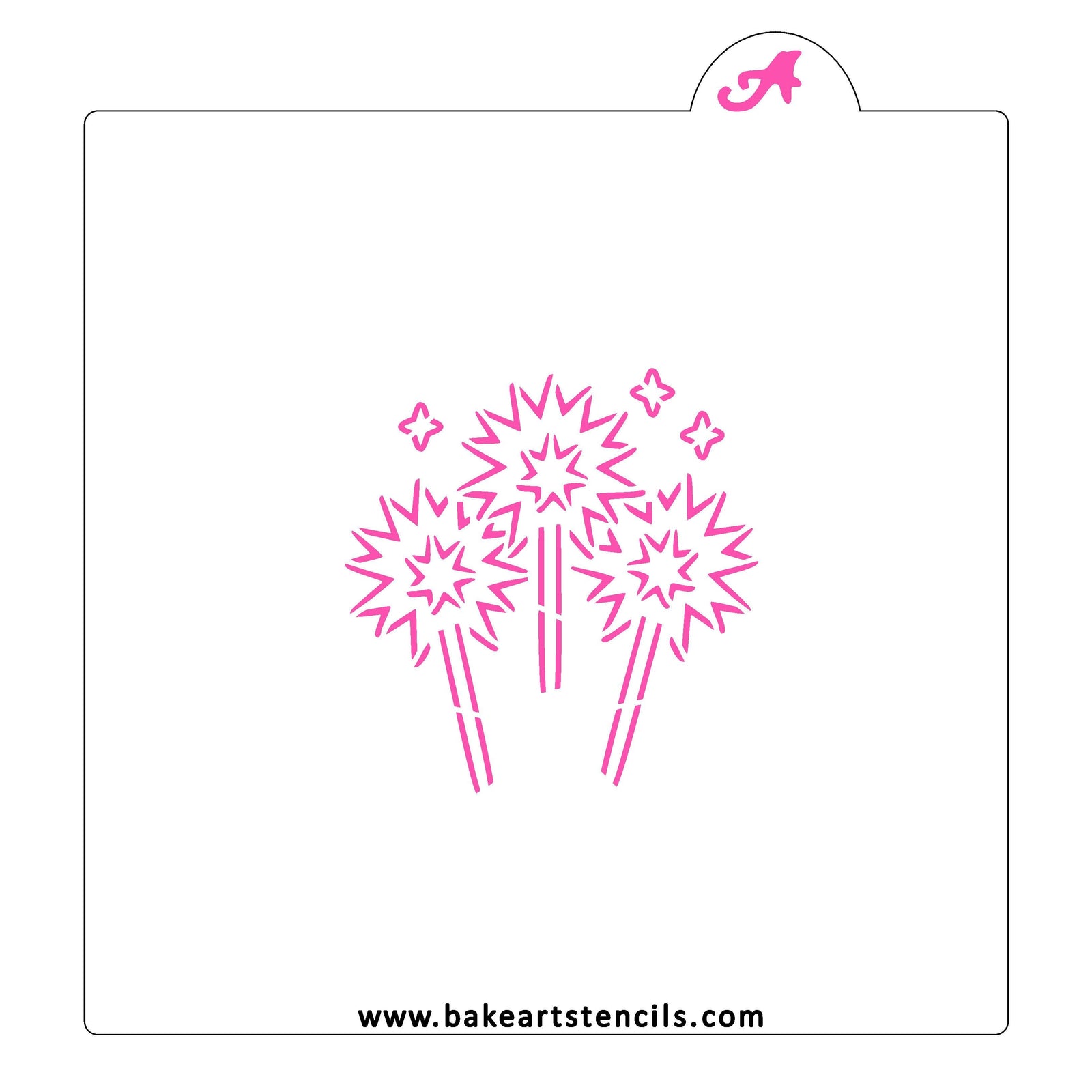 Sparklers PYO Cookie Stencil bakeartstencil