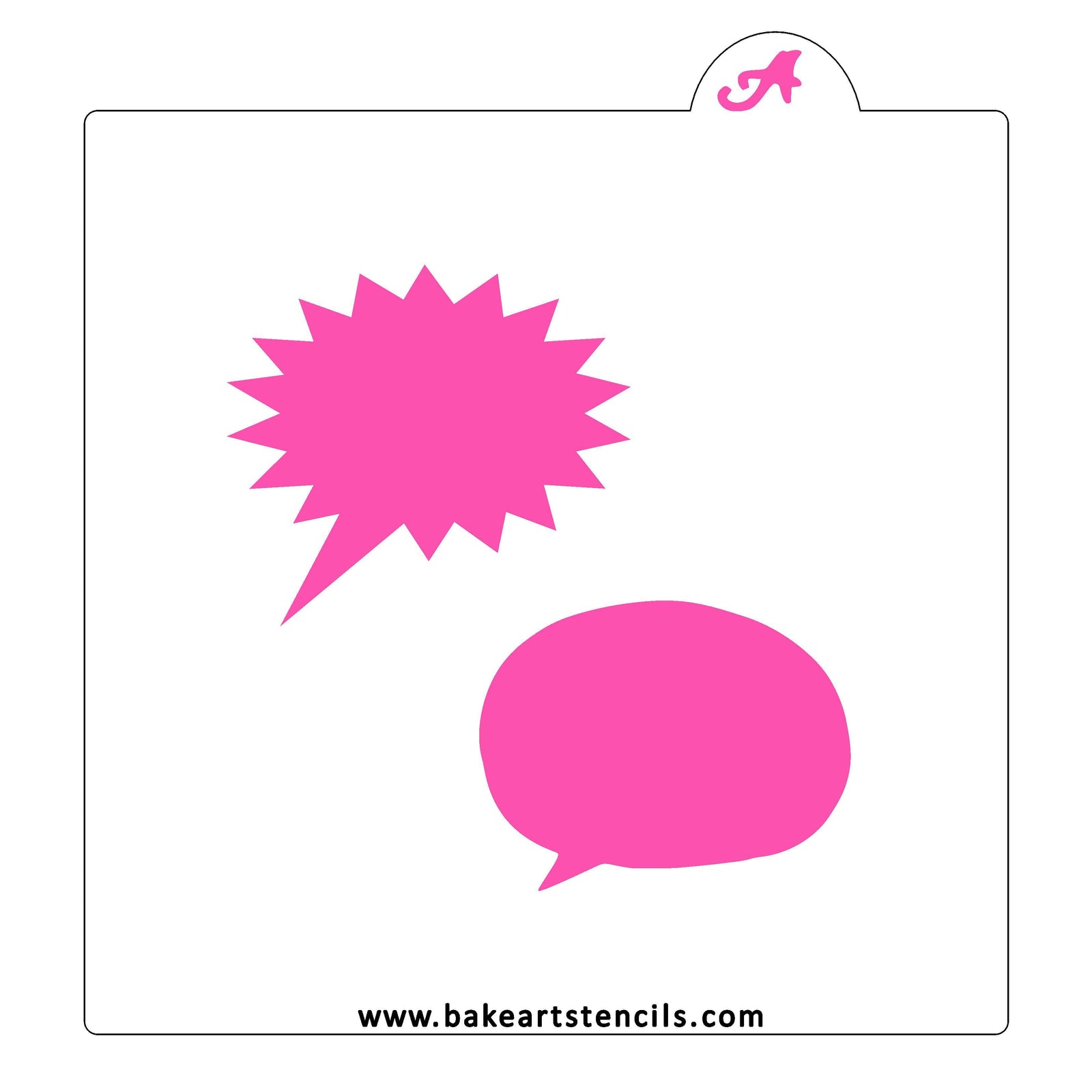 Speech Bubbles Cookie Stencil bakeartstencil