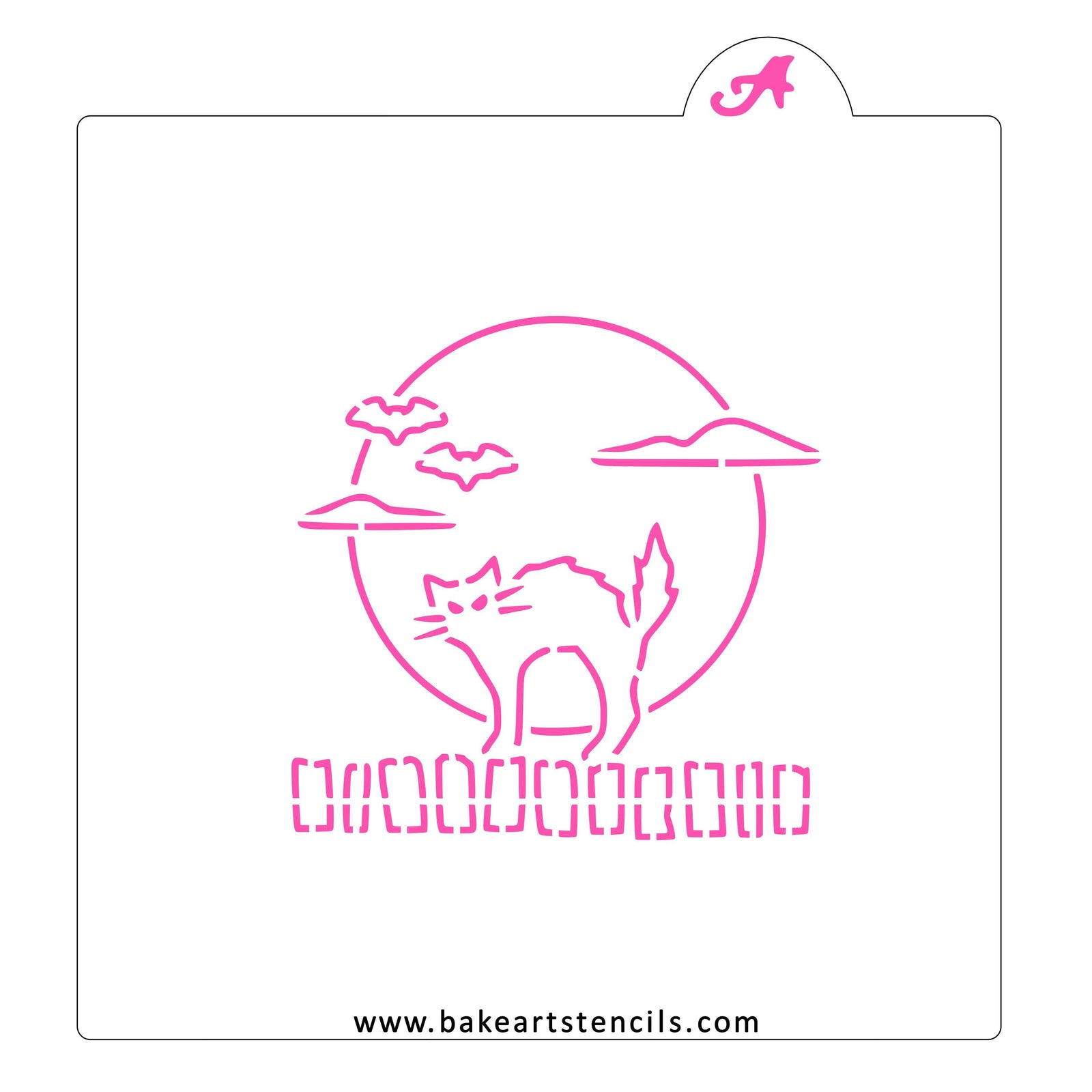 Spooky Cat PYO Cookie Stencil bakeartstencil