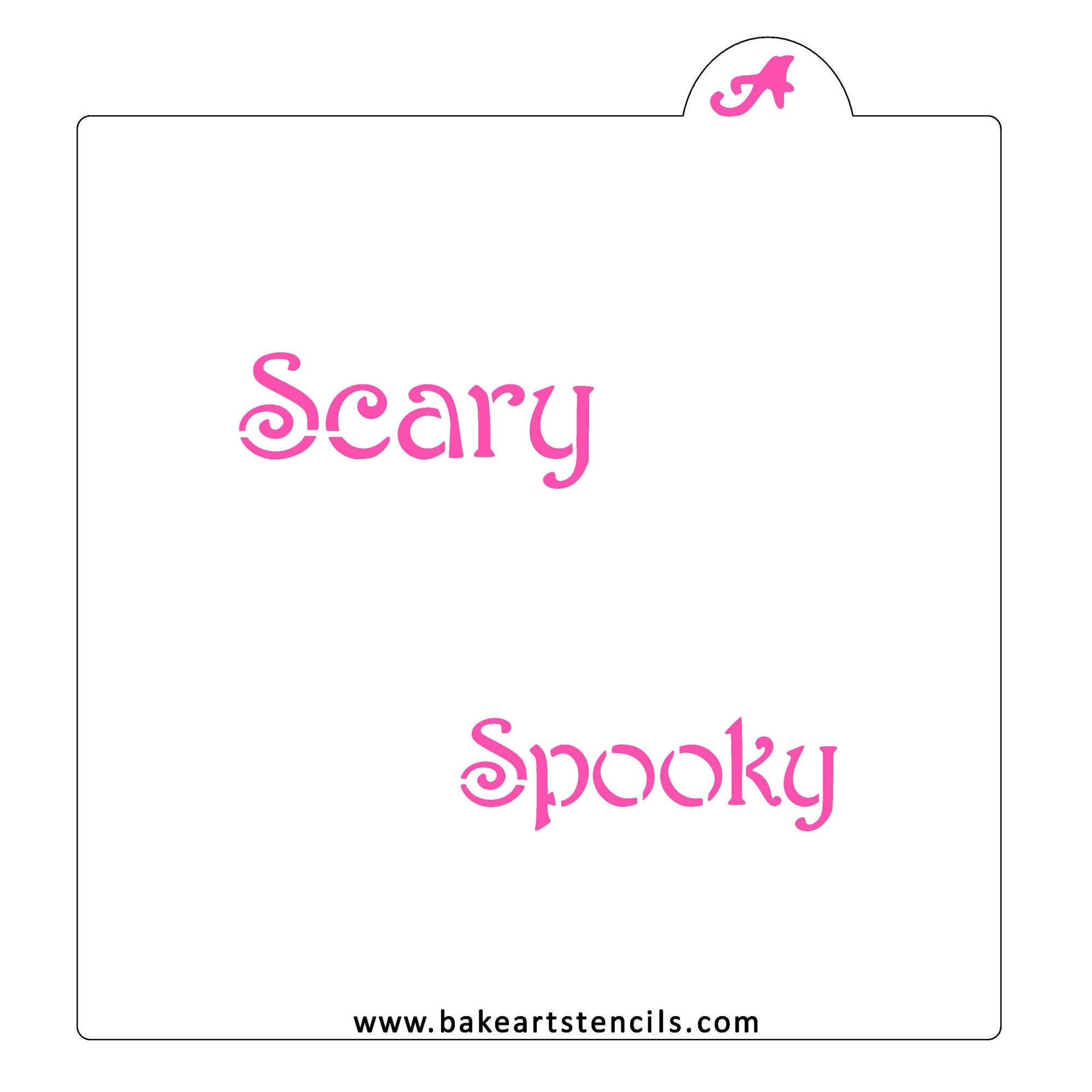 Spooky Scary Word Cookie Stencil bakeartstencil