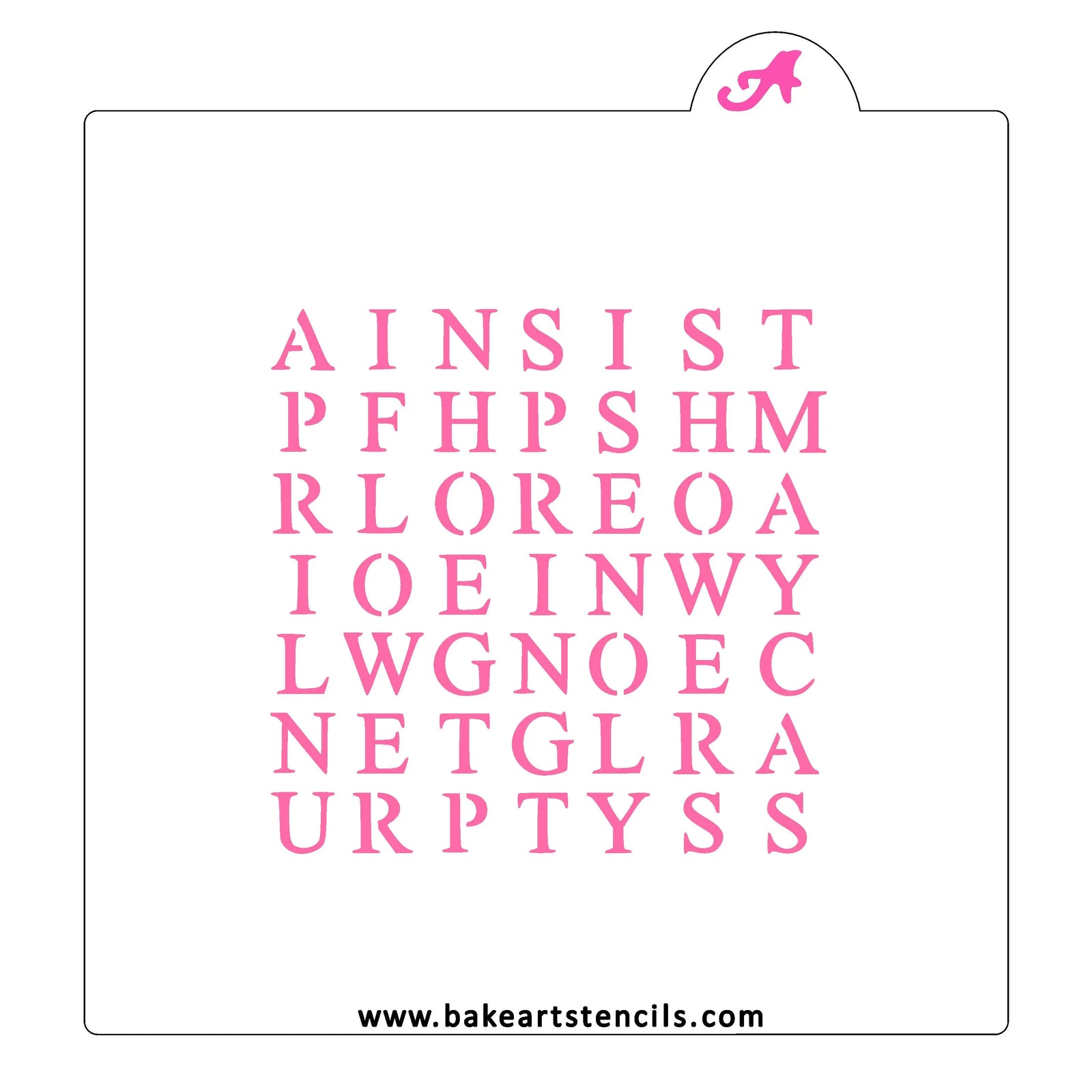 Spring Word Search Cookie Stencil bakeartstencil