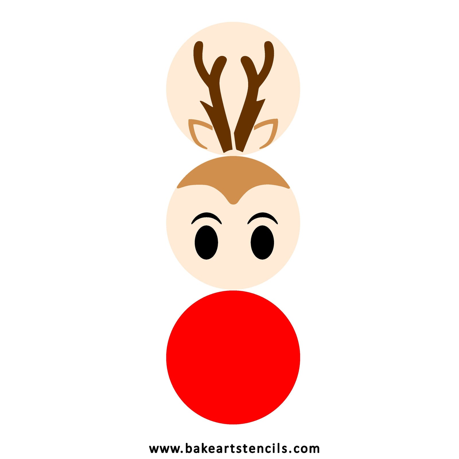 Stackable Reindeer Cookie Stencil Set bakeartstencil