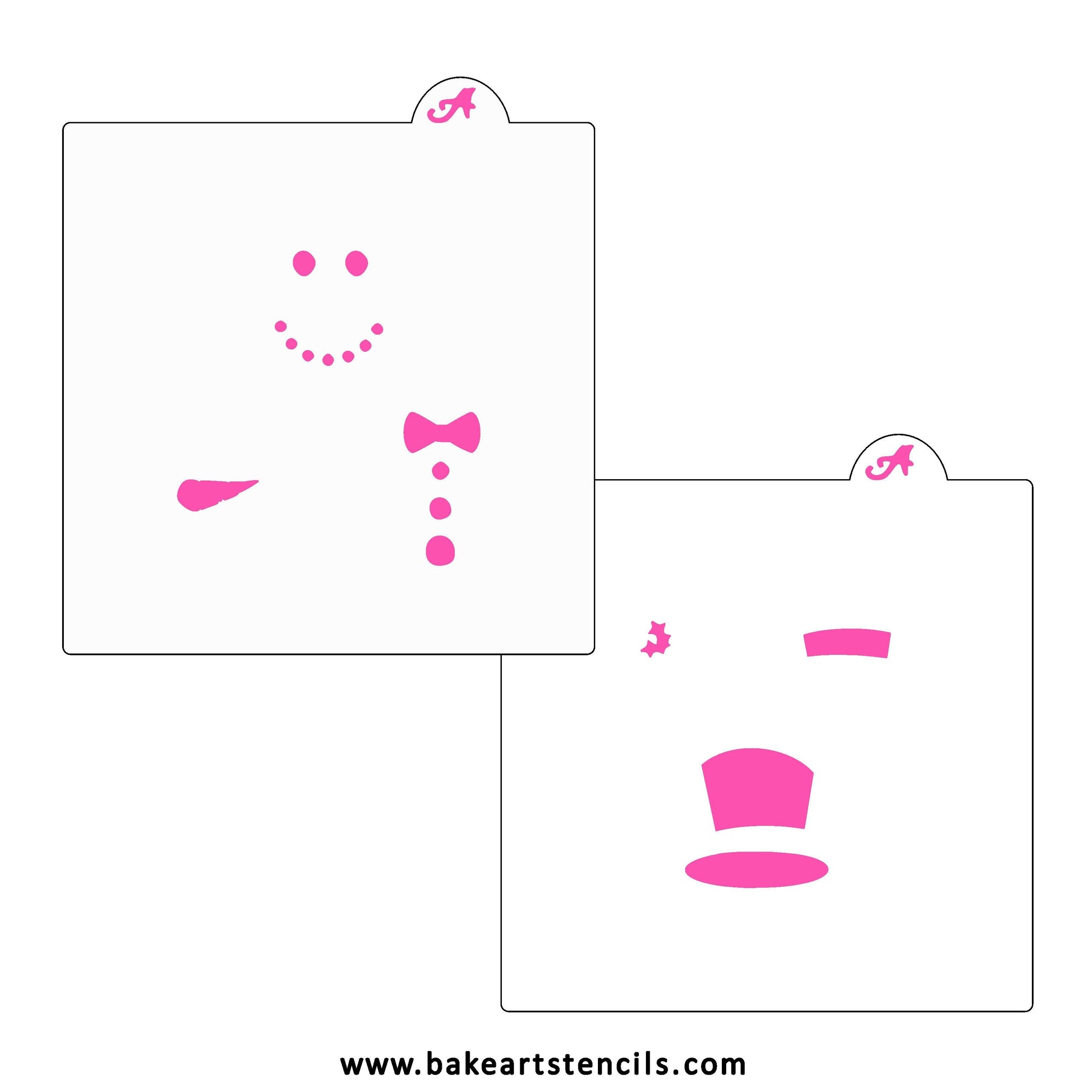 Stackable Snowman Cookie Stencil Set bakeartstencil