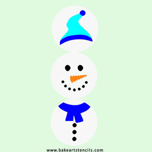 Stackable Snowman Winter Stencil Set bakeartstencil