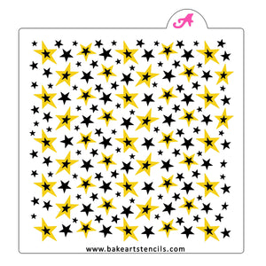 Stacked Stars Pattern Stencil Set bakeartstencil