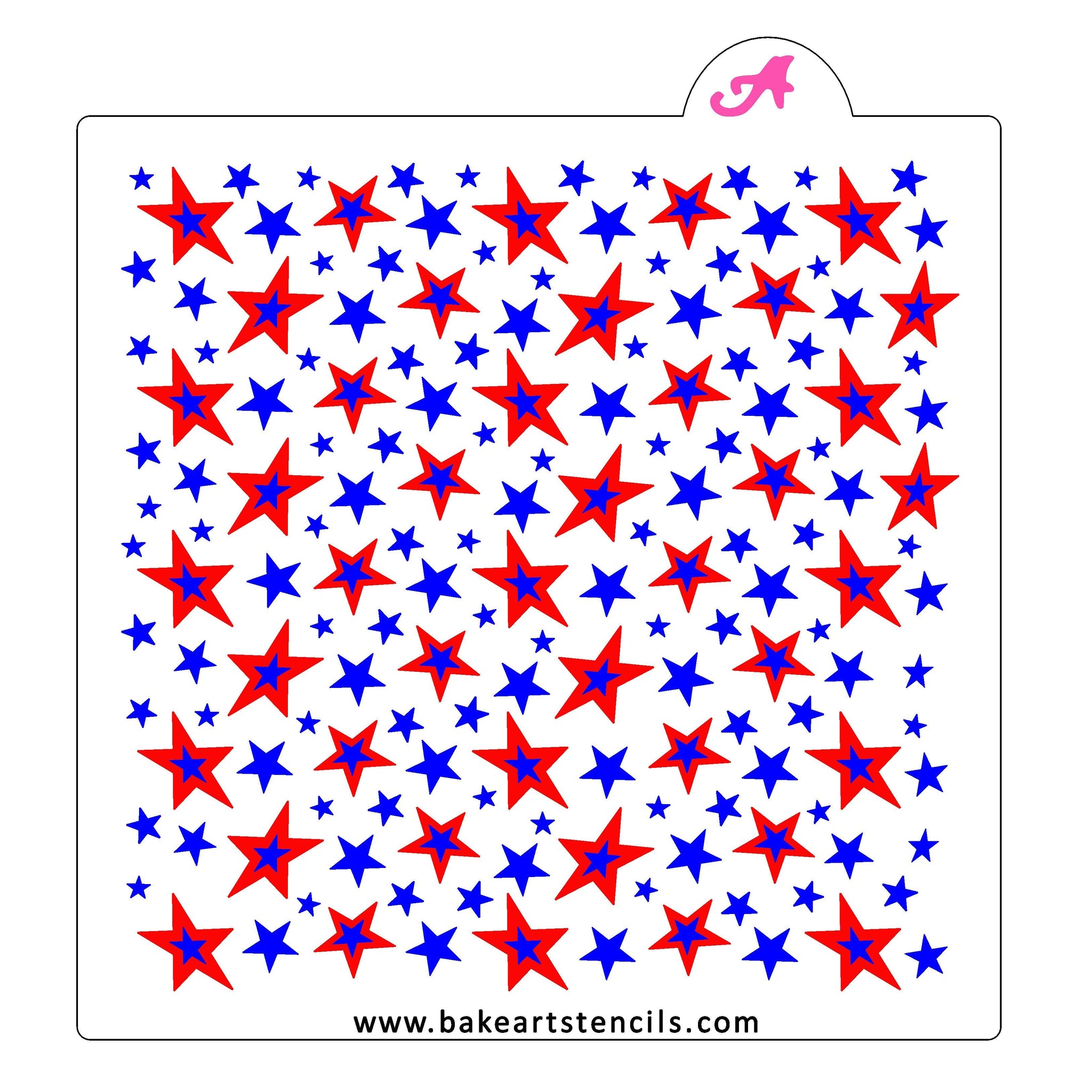 Stacking Stars Pattern Stacked Stars Pattern Stencil Set - bakeartstencils