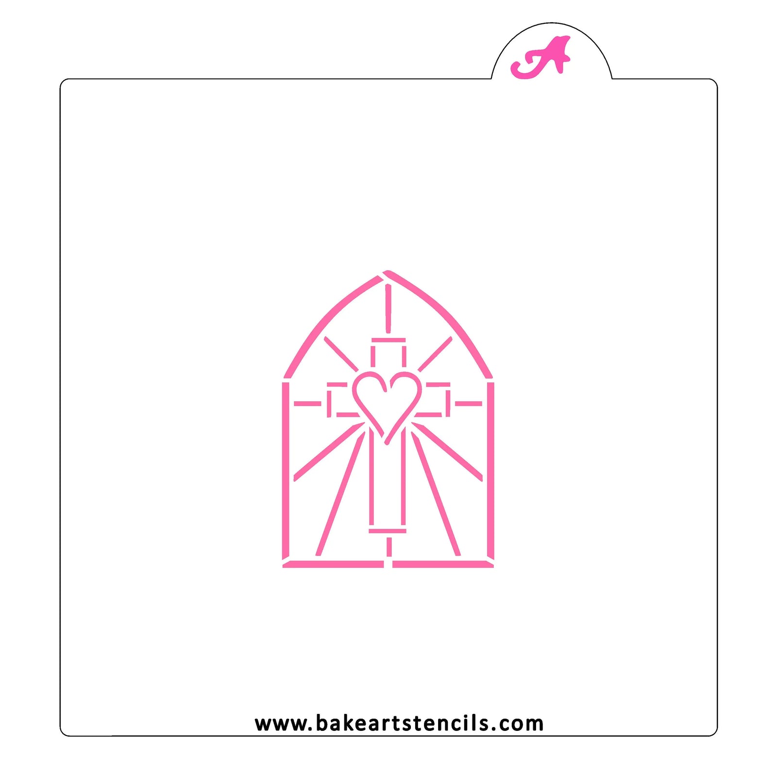 Stained Glass Cross PYO Cookie Stencil bakeartstencil