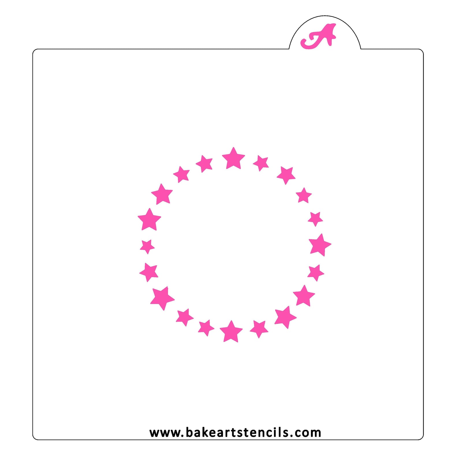 Star Studded Border Cookie Stencil bakeartstencil