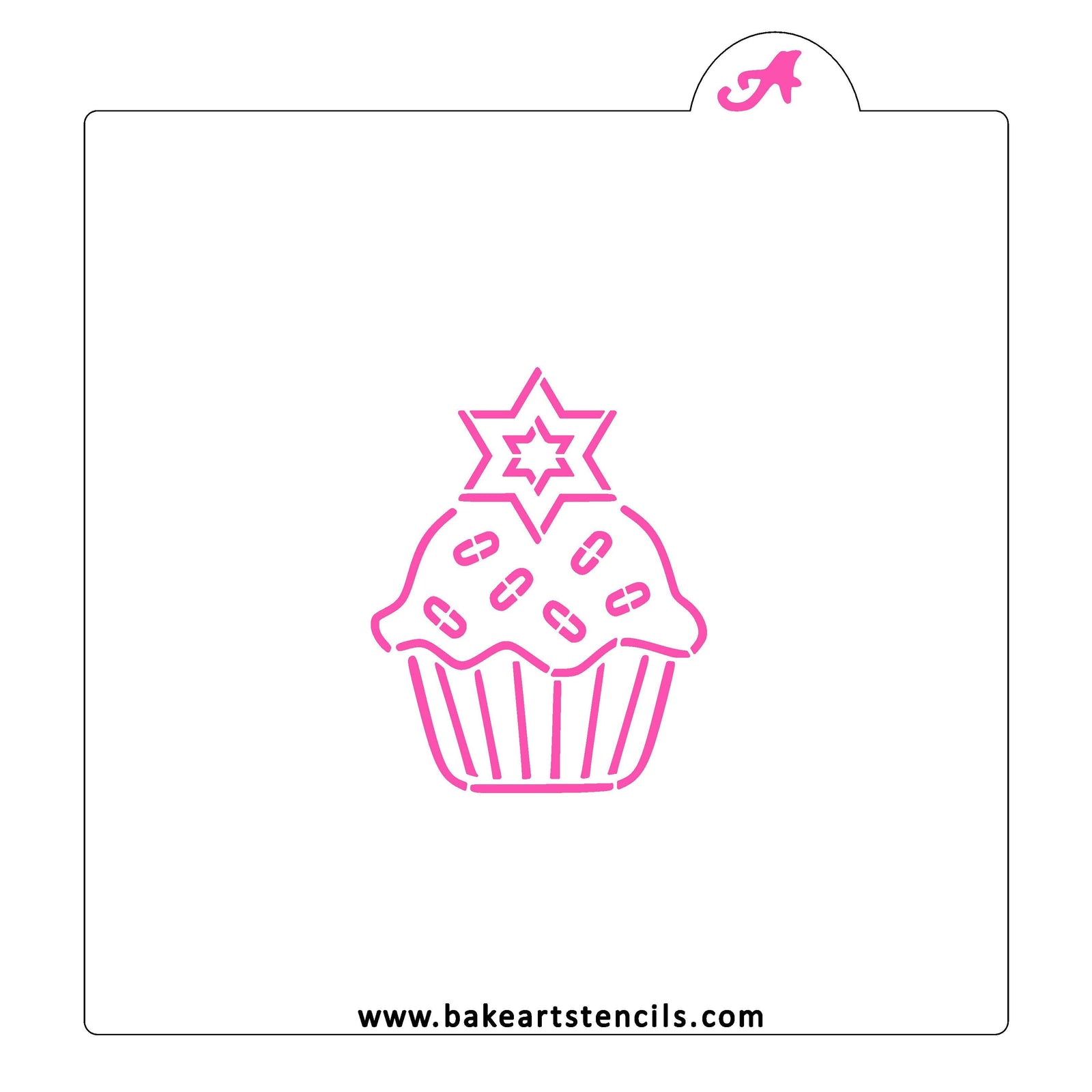 Star of David Cucpake PYO Stencil bakeartstencil