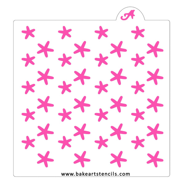 Starfish Pattern Cookie Stencil - bakeartstencils