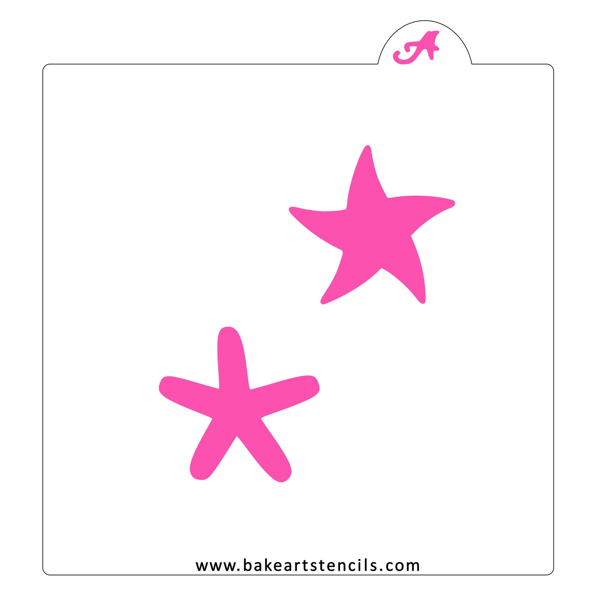 Starfish Silhouettes Cookie Stencil bakeartstencil