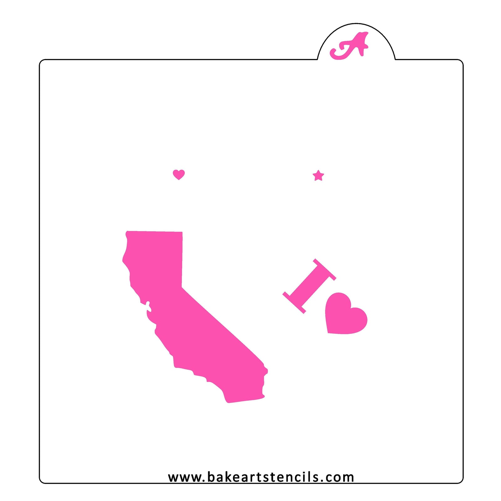 State of California Cookie Stencil bakeartstencil